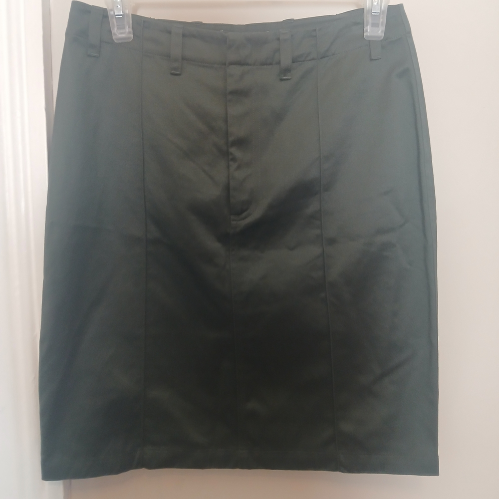 Banana Republic Dark Green Midi A Line Skirt